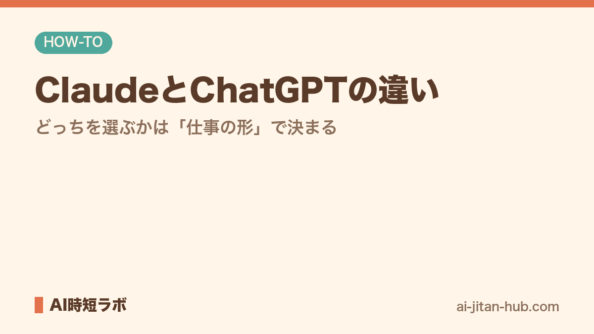 ClaudeとChatGPTの違い──どっちを選ぶかは「仕事の形」で決まる