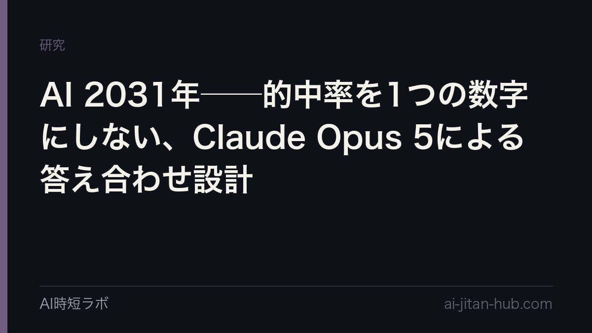 AI 2031年──的中率を1つの数字にしない、Claude Opus 5による答え合わせ設計の記事画像