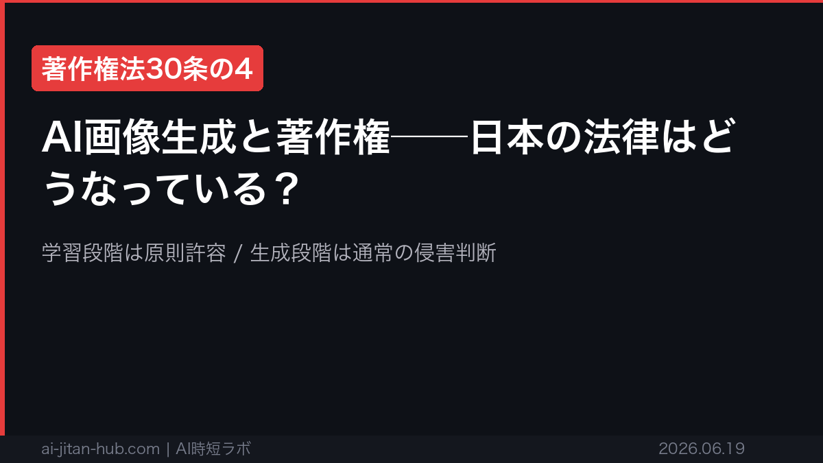 AI画像生成と著作権──日本の法律はどうなっている？【2026年時点】の記事画像