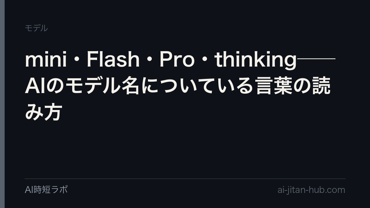 mini・Flash・Pro・thinking──AIのモデル名についている言葉の読み方の記事画像