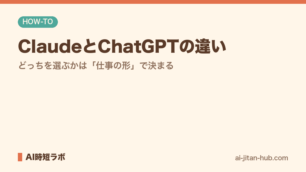 ClaudeとChatGPTの違い──どっちを選ぶかは「仕事の形」で決まるの記事画像