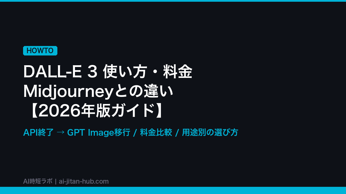 DALL-E 3 使い方・料金・Midjourneyとの違い【2026年版ガイド】の記事画像