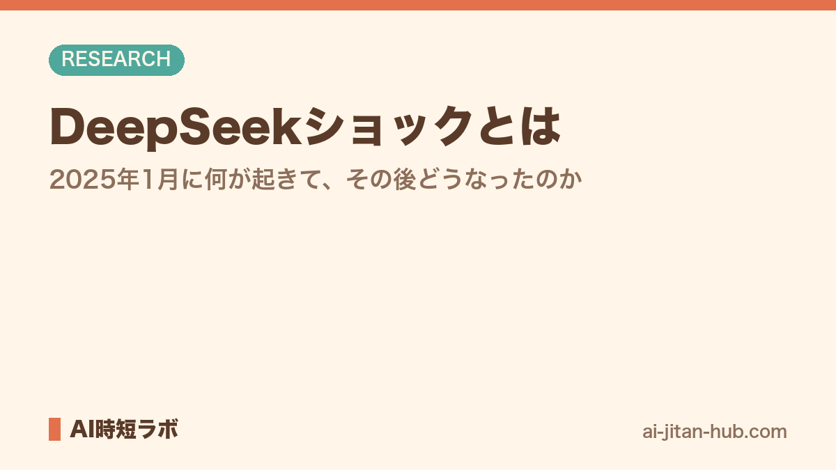 DeepSeekショックとは──2025年1月に何が起きて、その後どうなったのかの記事画像