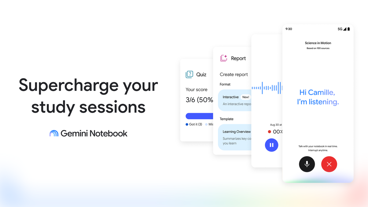 Gemini Notebookの新機能（Google公式ブログの画像）