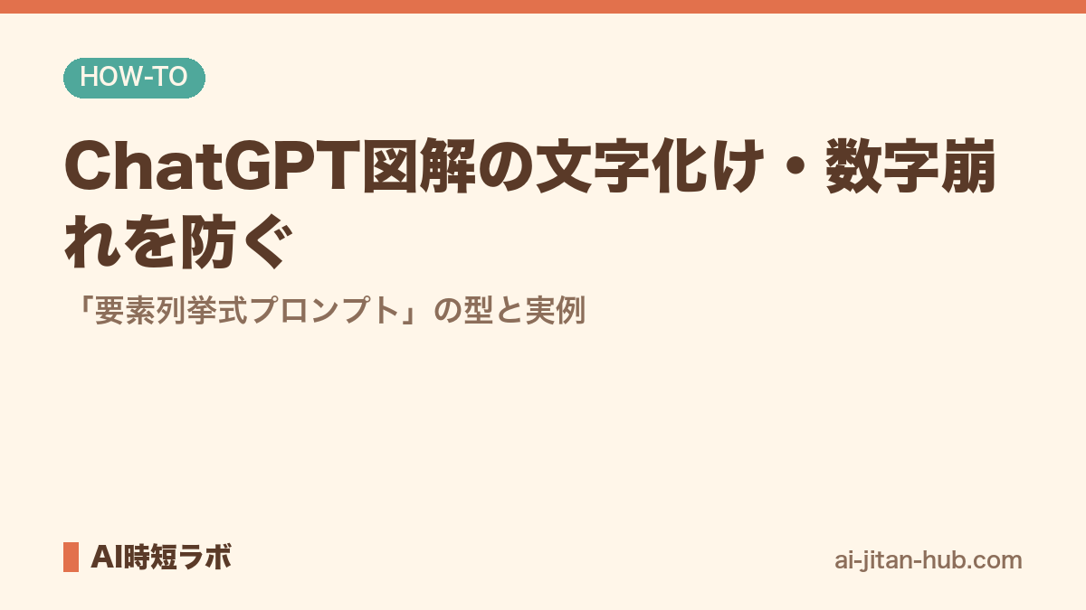 ChatGPT図解の文字化け・数字崩れを防ぐ──「要素列挙式プロンプト」の型と実例の記事画像