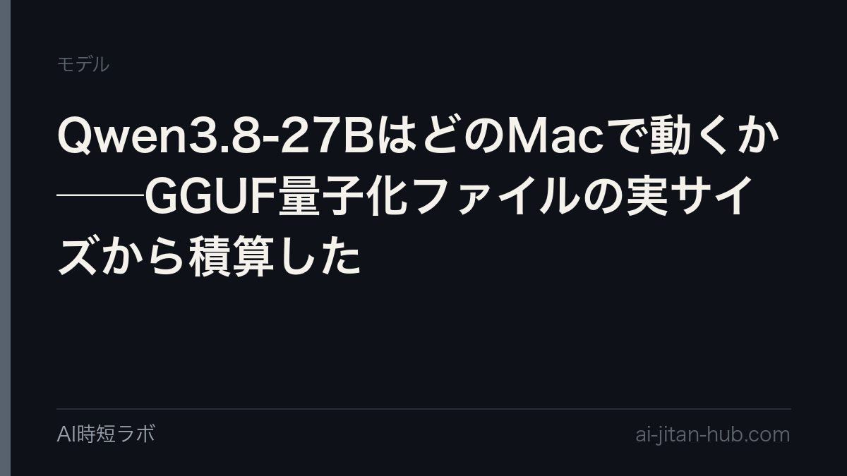 Qwen3.8-27BはどのMacで動くか──GGUF量子化ファイルの実サイズから積算したの記事画像