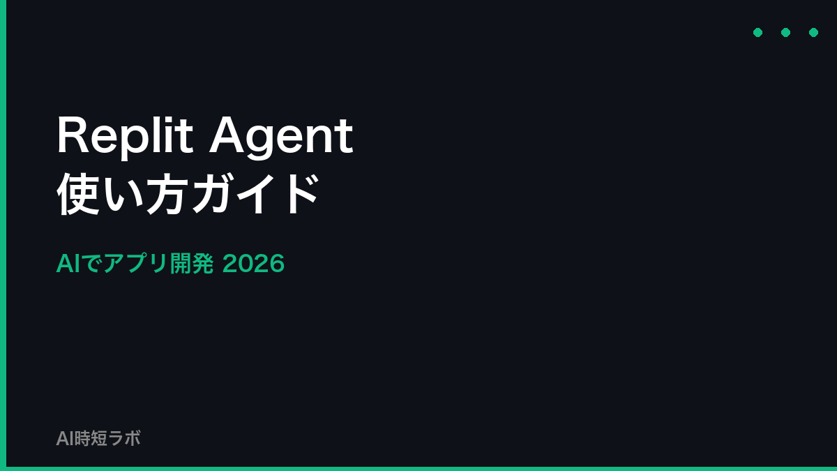 Replit Agent 使い方──AIでアプリ開発する方法【2026年】の記事画像