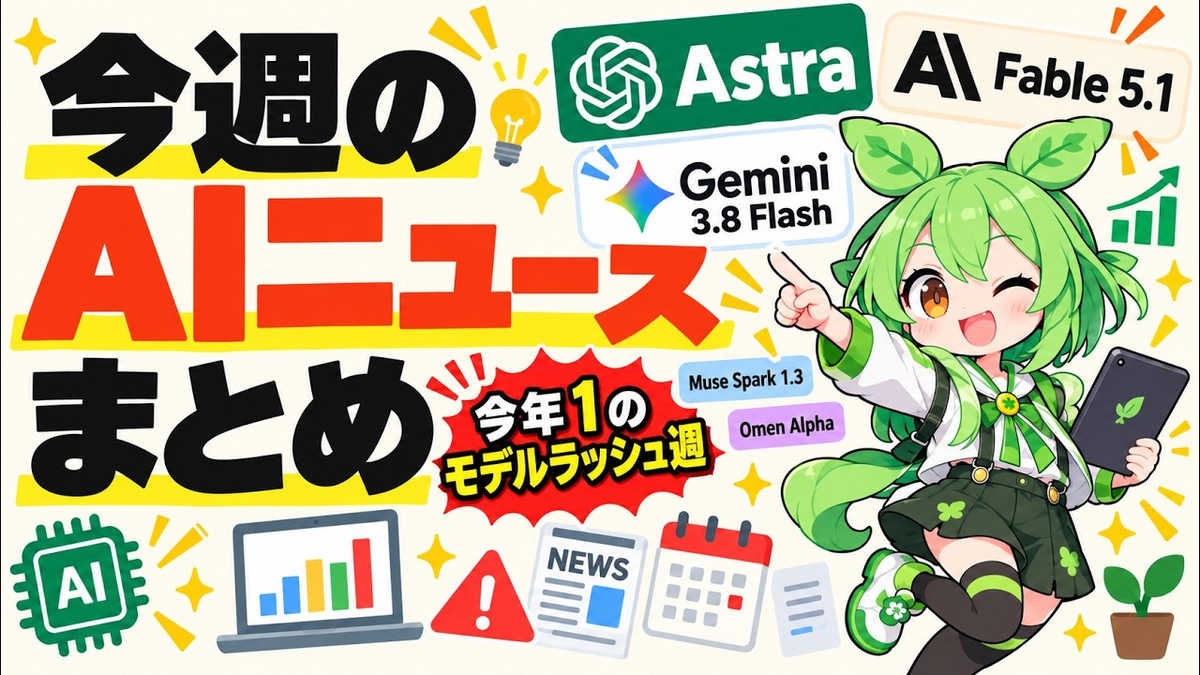 今週のAIニュースまとめ（2026年9月第1週）の動画サムネイル
