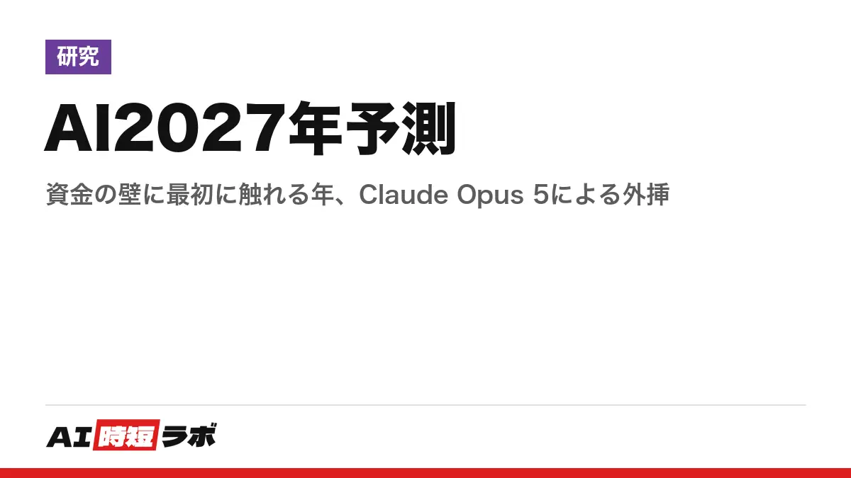 AI2027年予測──資金の壁に最初に触れる年、Claude Opus 5による外挿の記事画像