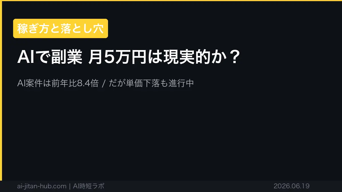 AIで副業 月5万円は現実的か？稼げる方法と落とし穴【2026年版】