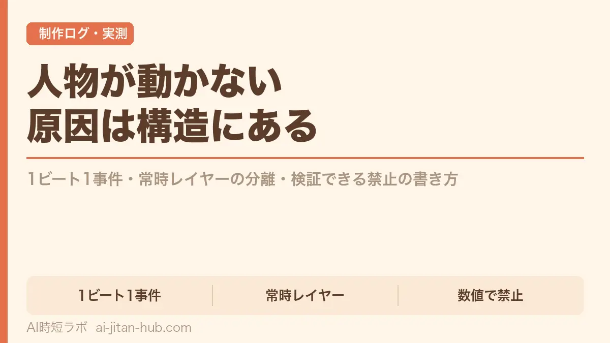AI動画で複数人物が同時に動かない理由──プロンプトは語彙でなく構造で直す