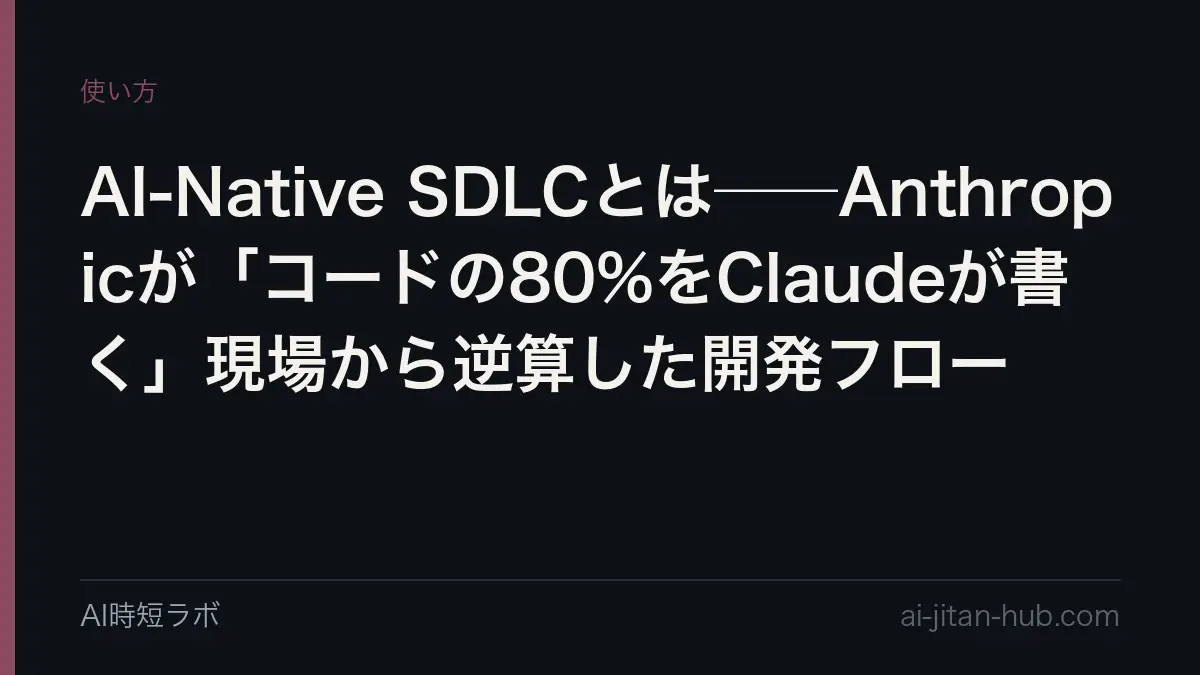 AI-Native SDLCとは──Anthropicが「コードの80%をClaudeが書く」現場から逆算した開発フローの記事画像
