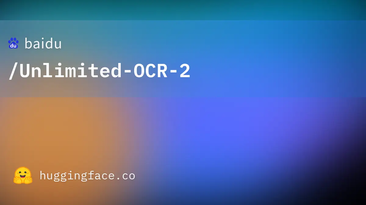 Baidu（バイドゥ）、長大な文書を一度に読むOCR「Unlimited-OCR 2（アンリミテッドOCR 2）」をMITライセンスで公開──約3B、文書が長くなっても遅延とメモリはほぼ一定とうたう