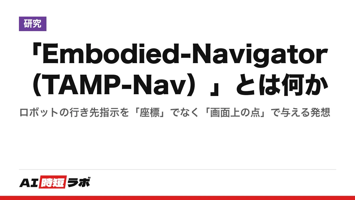 「Embodied-Navigator（TAMP-Nav）」とは何か──ロボットの行き先指示を「座標」でなく「画面上の点」で与える発想の記事画像