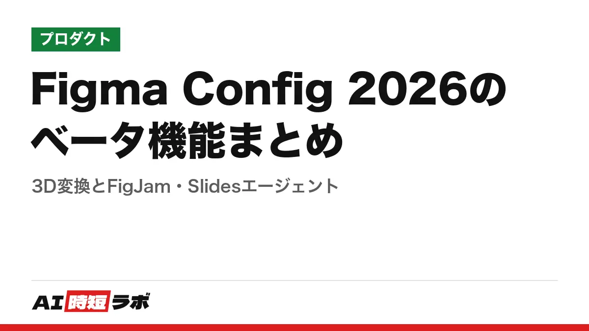 Figma Config 2026のベータ機能まとめ──3D変換とFigJam・Slidesエージェントの記事画像