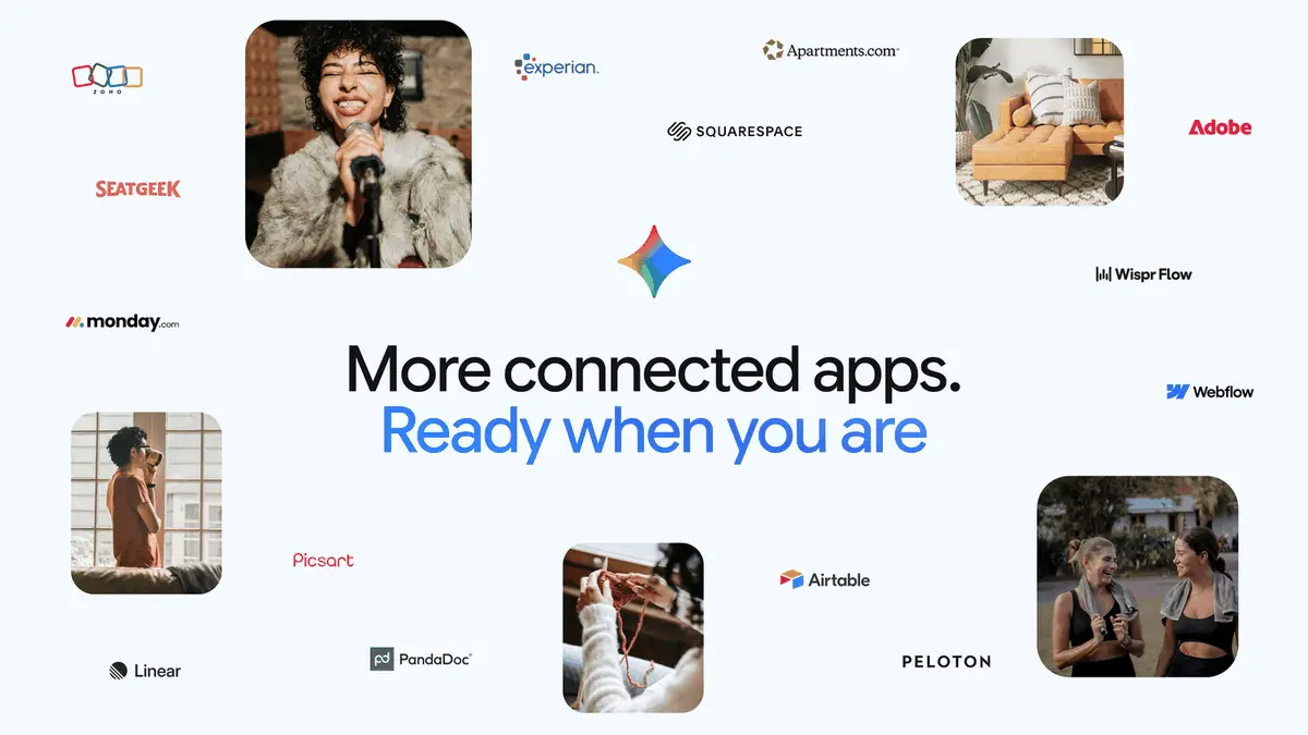 Geminiのアプリ連携にAdobe・Webflow・Airtableなど14サービス──Googleの対応表では10件が「米国のみ」、13件が「英語のみ」