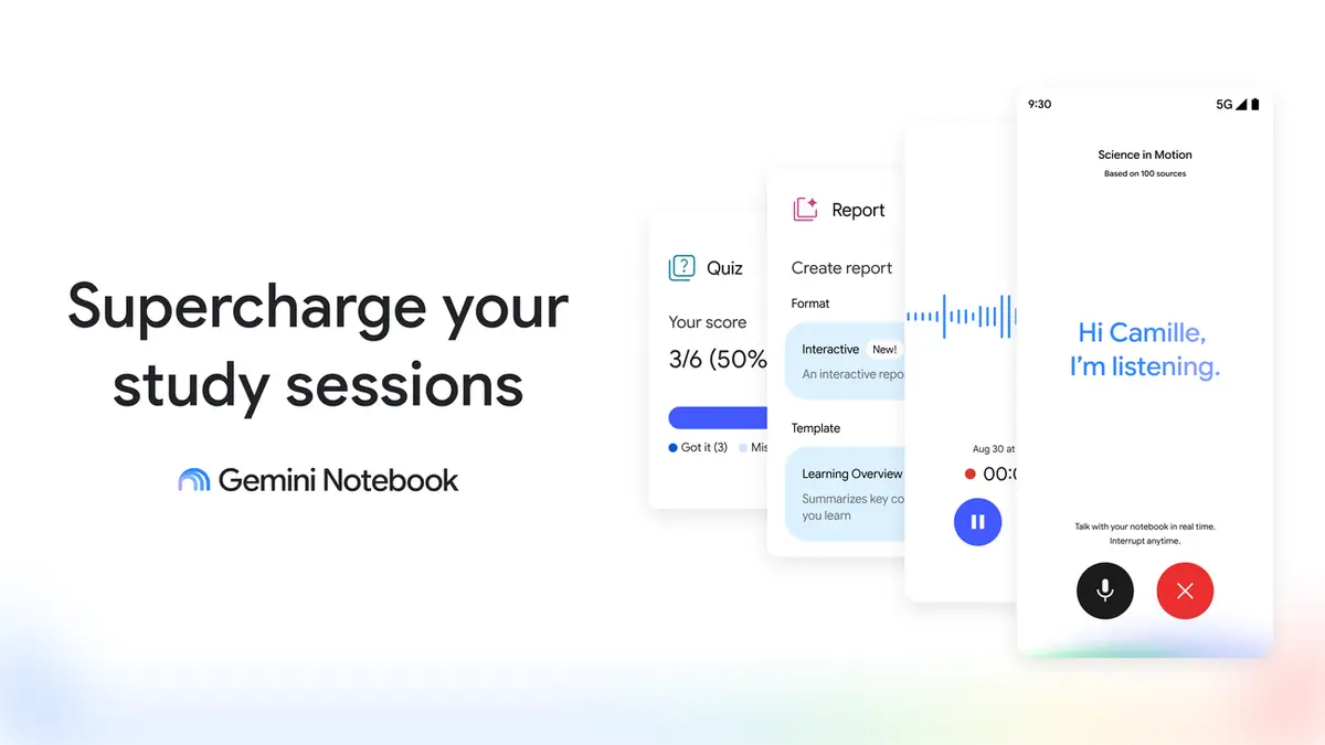Gemini Notebookの新機能（Google公式ブログの画像）
