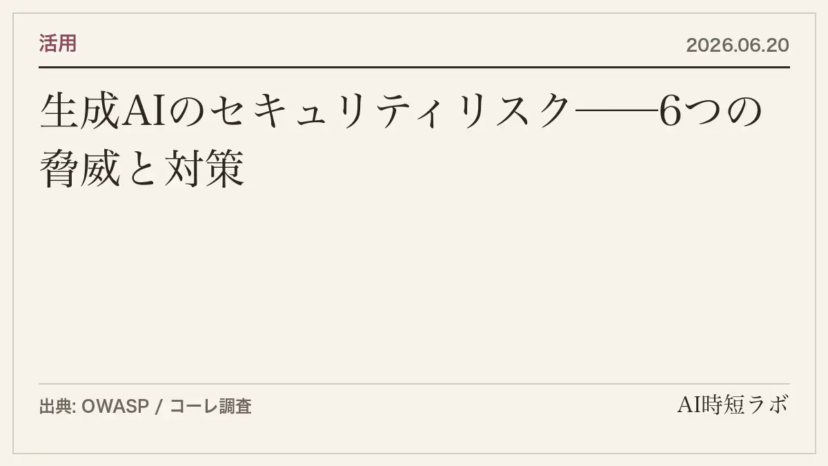 生成AIのセキュリティリスク──企業が押さえるべき6つの脅威と対策の記事画像