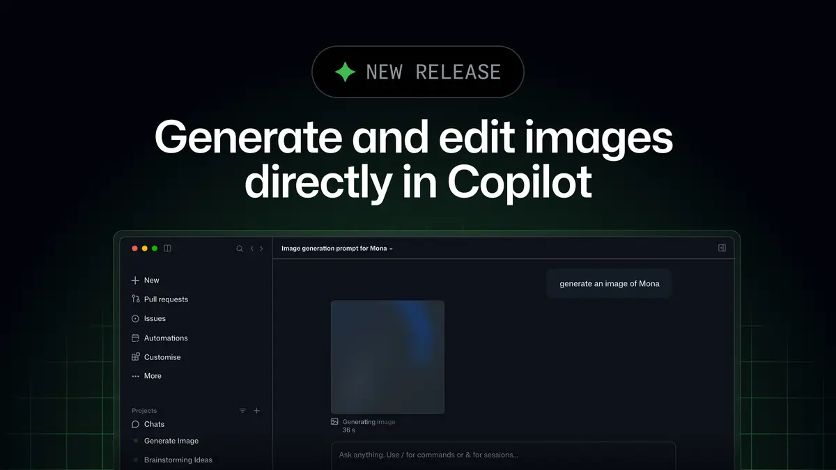 GitHub Copilot(コパイロット)のチャットで画像の生成・編集が可能に──GPT Image 2.5 Flareを使い、Pro・Pro+・Business・Enterpriseでパブリックプレビュー