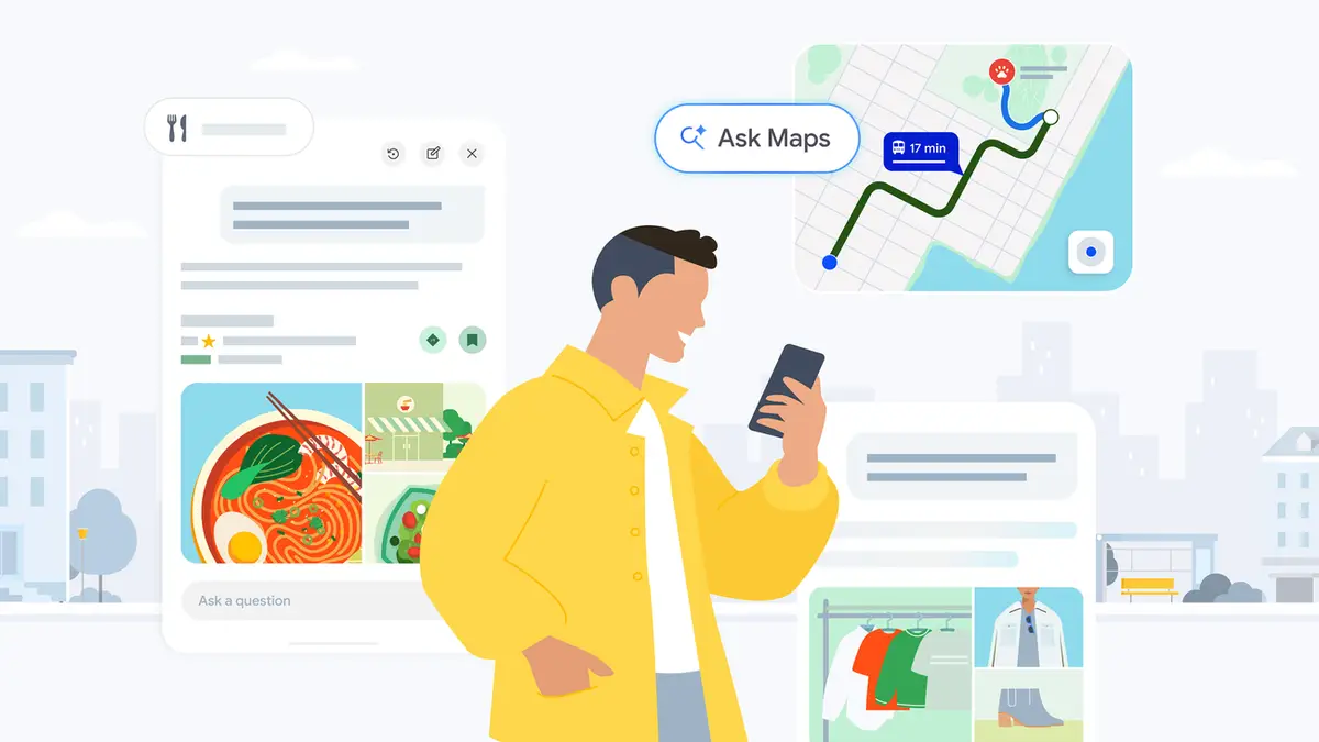 Googleマップの「マップに相談」が日本で提供開始──Geminiと会話して「充電できてコーヒーが並ばず買える場所」を探す。Gmail連携のパーソナルインテリジェンス（既定オフ）、履歴オンで過去の会話を再開、交通・混雑・公共交通の遅延もリアルタイム。5億人超の投稿者と3億超の場所の情報の記事画像