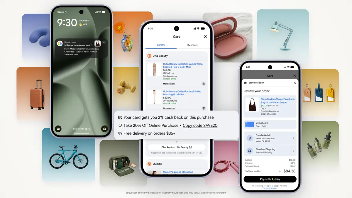 Google、複数の店の商品を1つにまとめるUniversal Cart(ユニバーサルカート)を米国で提供開始──Google検索とGeminiアプリで、値下げ通知とGoogle Pay購入に対応