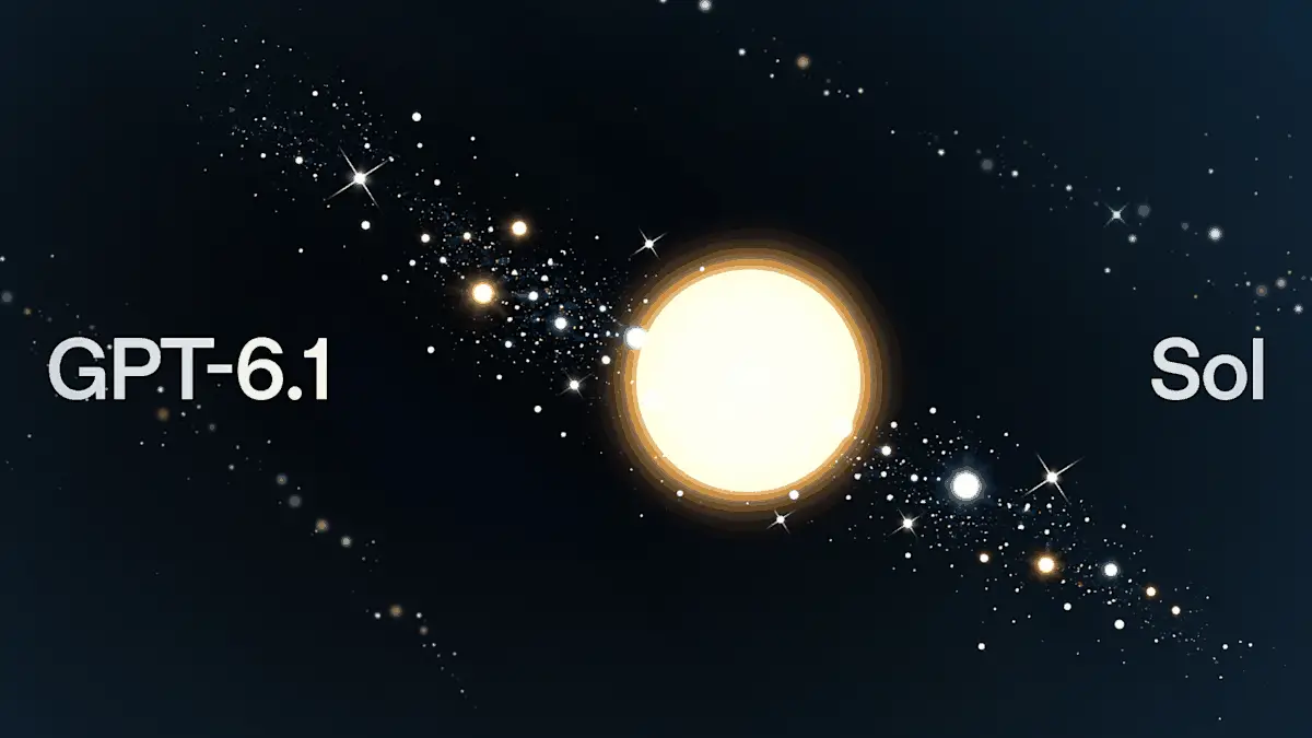GPT-6.1 Solが登場──値段はGPT-6 Solのまま、公式グラフの点で読むとAstraに並んだのはコーディングとPDF読み、科学研究は11ポイント差の記事画像