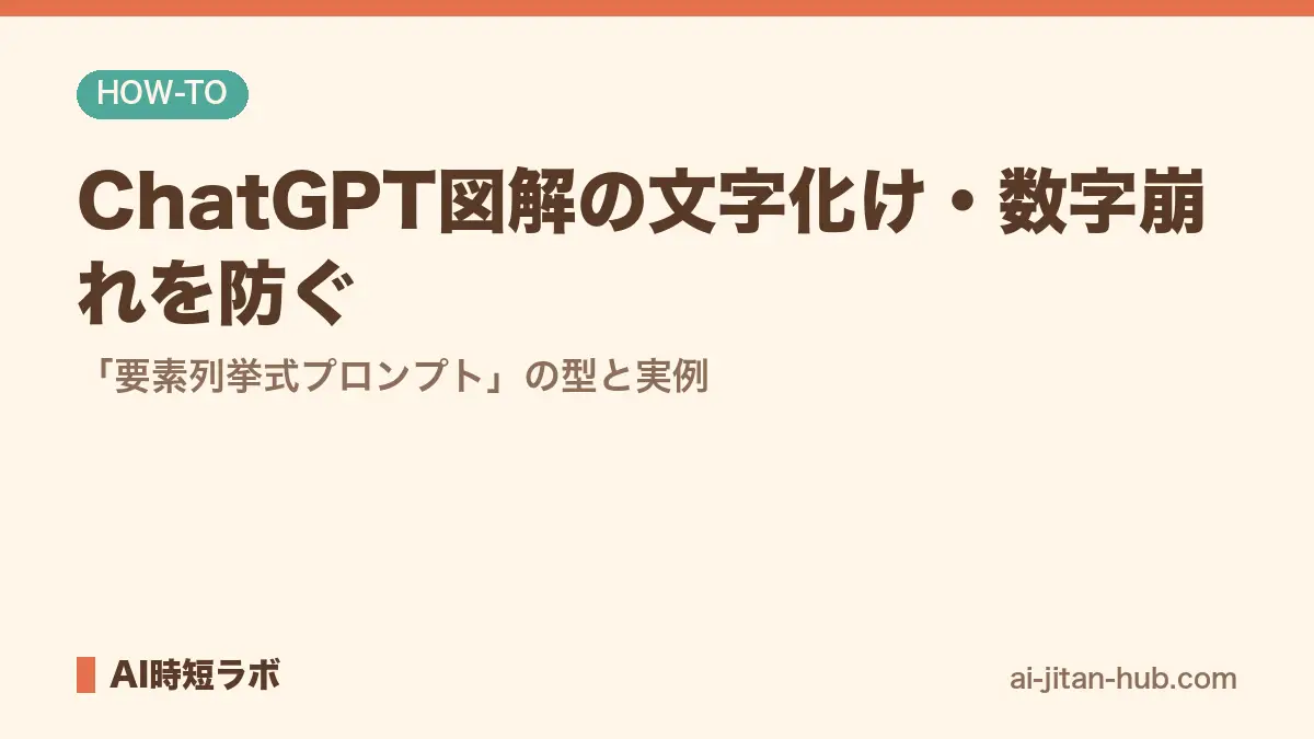 ChatGPT図解の文字化け・数字崩れを防ぐ──「要素列挙式プロンプト」の型と実例の記事画像