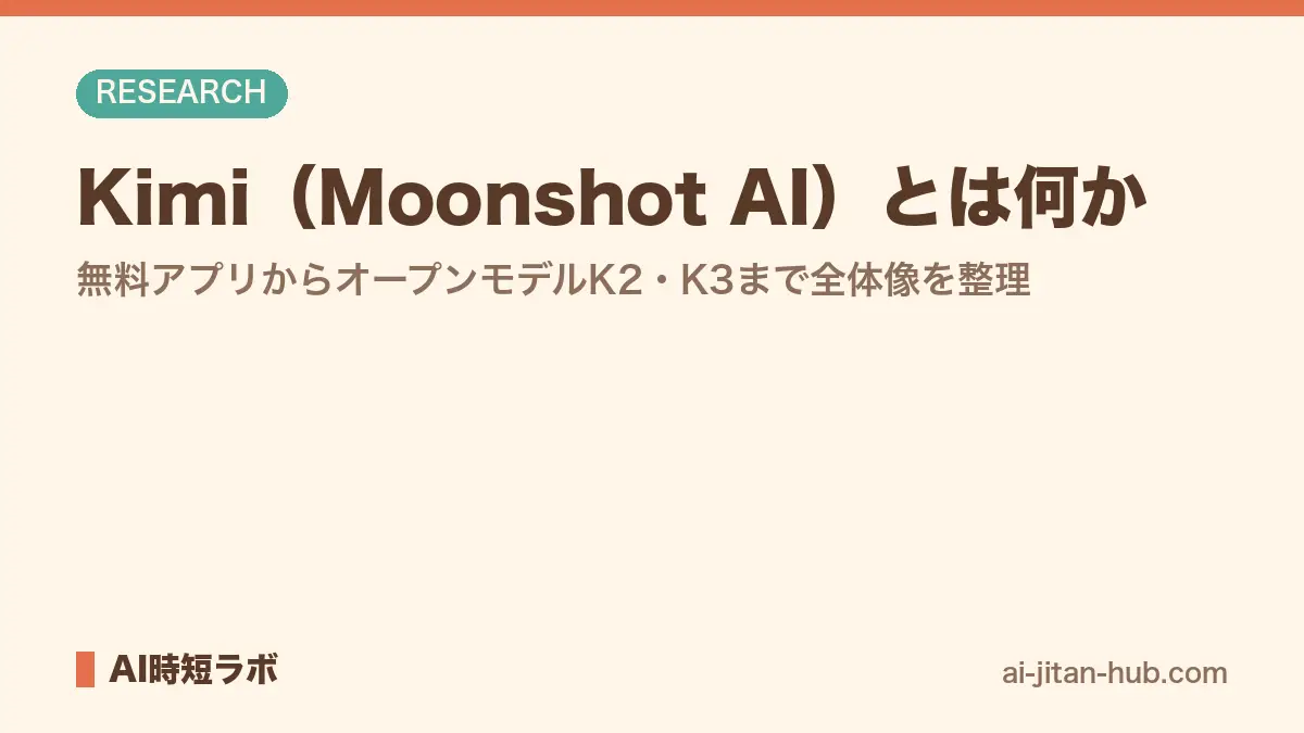 Kimi（Moonshot AI）とは何か──無料アプリからオープンモデルK2・K3まで全体像を整理の記事画像