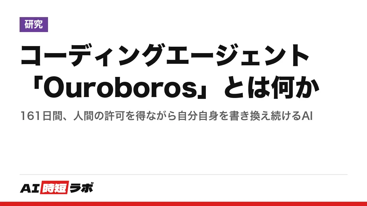 コーディングエージェント「Ouroboros」とは何か──161日間、人間の許可を得ながら自分自身を書き換え続けるAIの記事画像