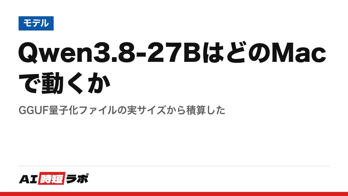 Qwen3.8-27BはどのMacで動くか──GGUF量子化ファイルの実サイズから積算したの記事画像