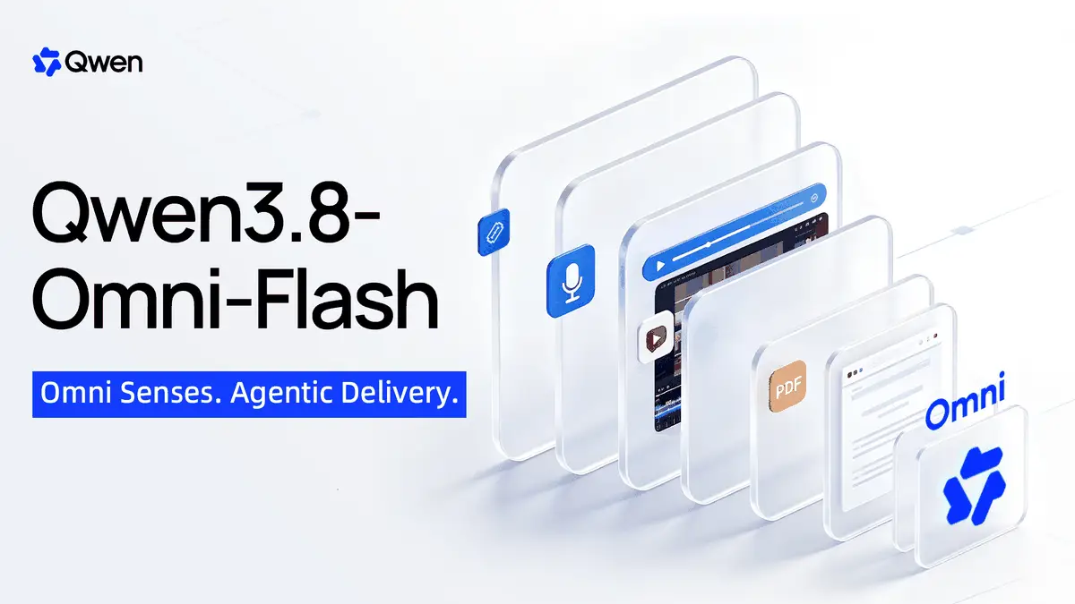 Alibaba、Qwen3.8-Omni-Flashを発表──音声1時間の入力が1セント未満、会議の文字起こしはDER 88.1→3.4、Gemini 3.8 Flashに音声で上・動画推論で下、重みは非公開の記事画像