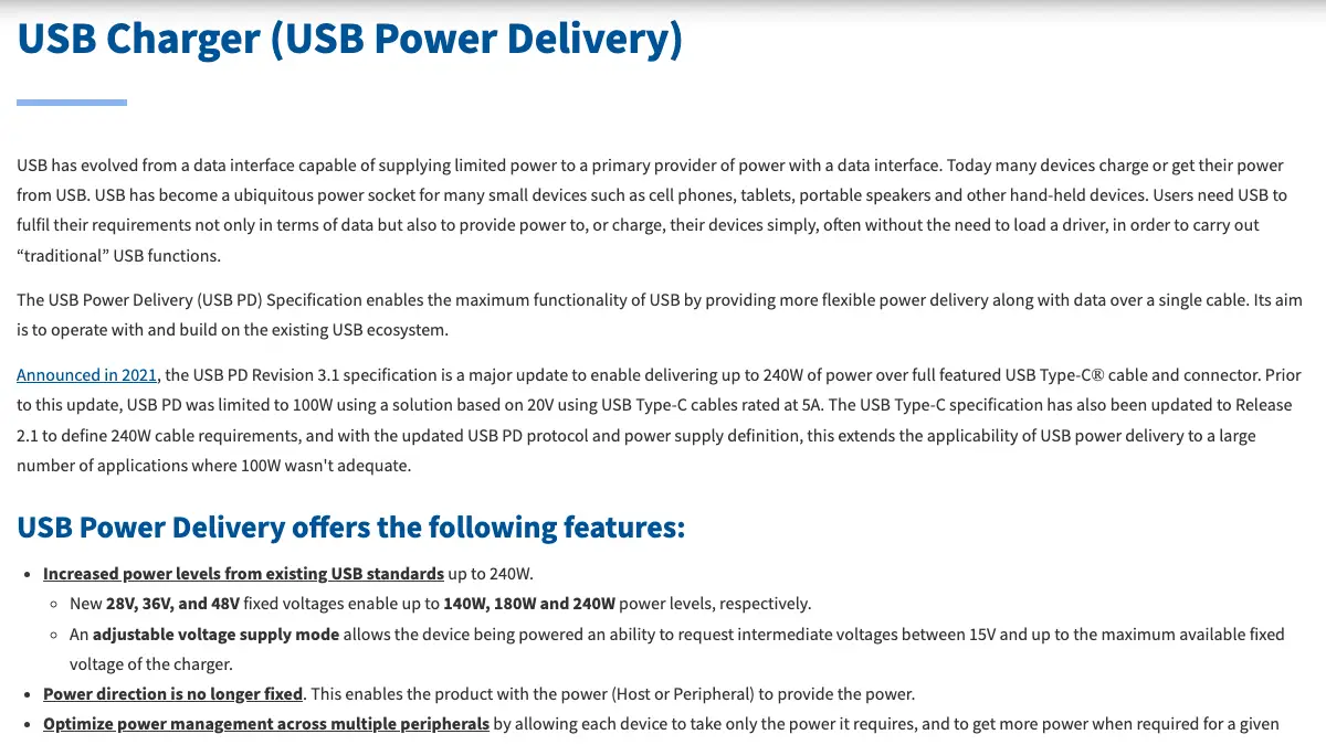 USB PD（ユーエスビー ピーディー）とは──USBのケーブルで電圧と電流を取り決めて給電する規格で、最大240W（USB PD 3.1）。端子の形（USB-C）・データの速さ（USB 5Gbps〜80Gbps）・給電（PD）は別々に決まり、ケーブルはUSB-IFの認証ロゴの数字で見分ける【2026年10月版】