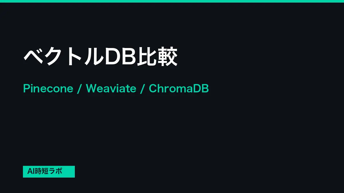 ベクトルデータベースとは？Pinecone/Weaviate/ChromaDB比較【2026年】の記事画像
