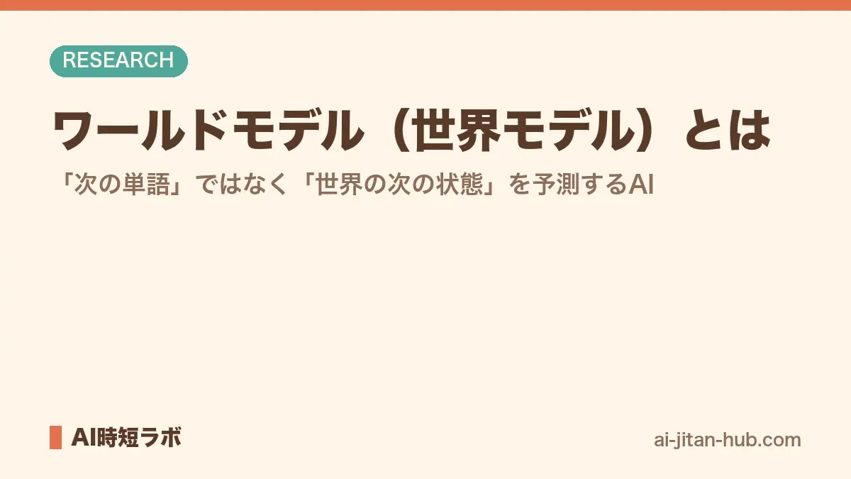 ワールドモデル（世界モデル）とは──「次の単語」ではなく「世界の次の状態」を予測するAIの記事画像